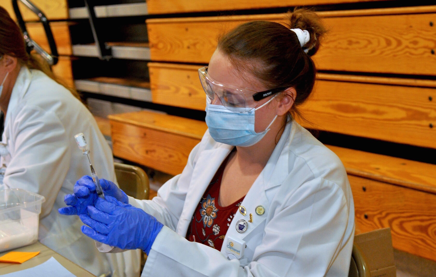Carteret County agencies join hospital for first mass COVID-19 vaccination clinic